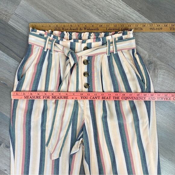 American Eagle Outfitters Striped Paperbag Jogger Pants Peach Multi Medium - Picture 14 of 15